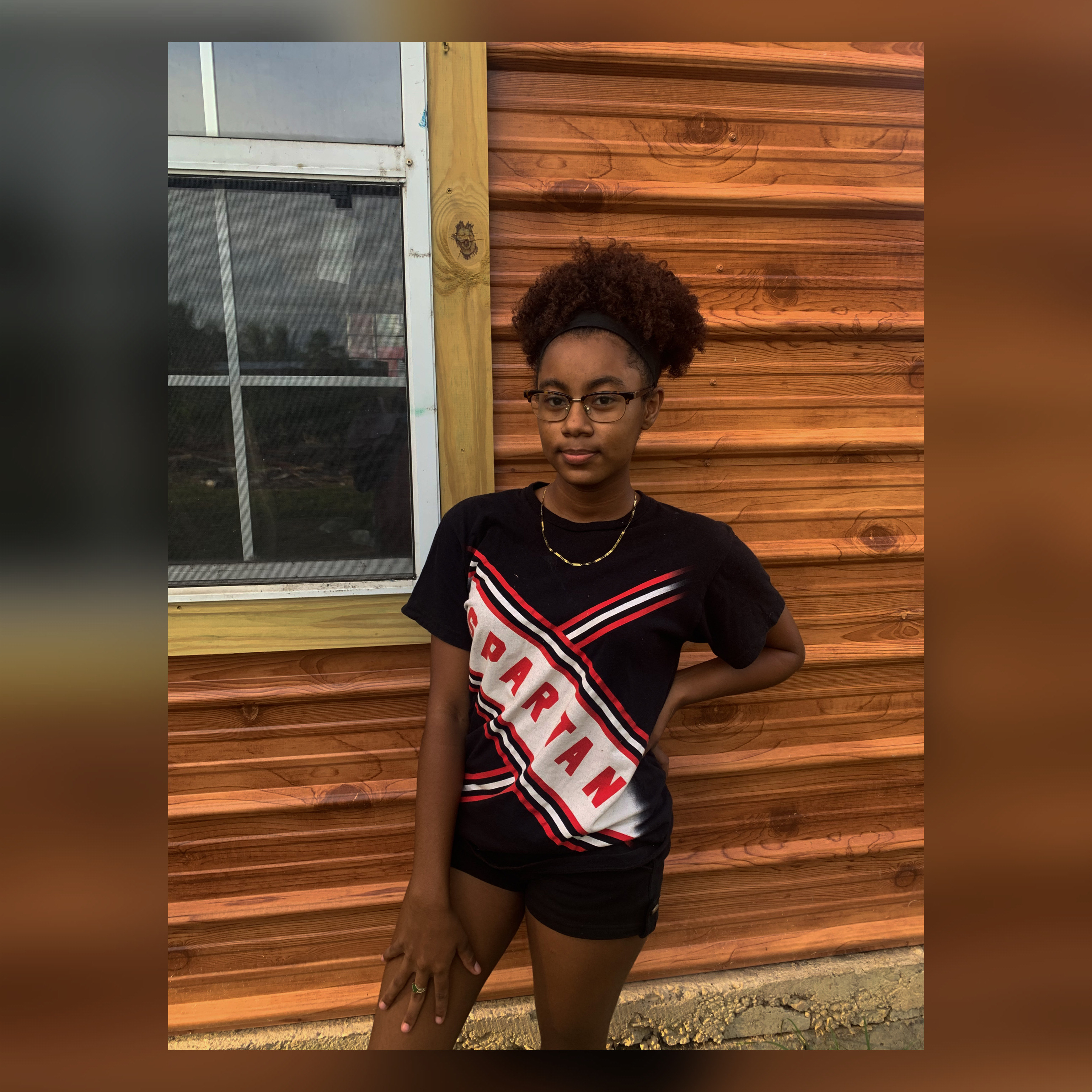 girl in a black blouse